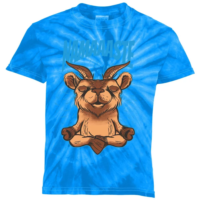 Namaste Yoga Goat Cute Gift Kids Tie-Dye T-Shirt