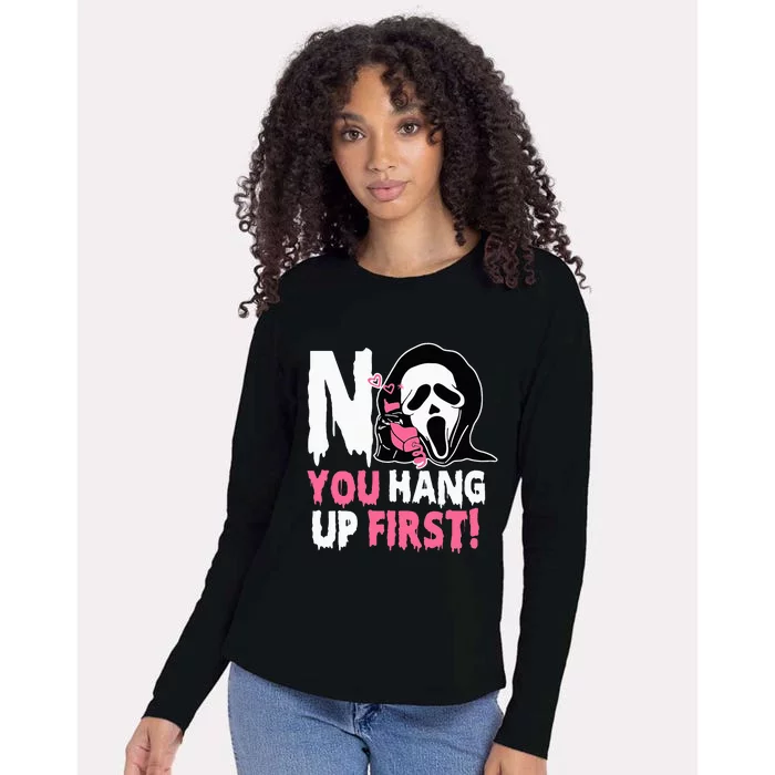 No You Hang Up First Halloween Womens Cotton Relaxed Long Sleeve T-Shirt