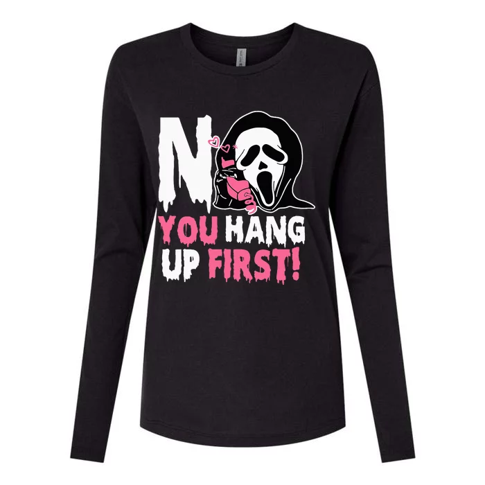 No You Hang Up First Halloween Womens Cotton Relaxed Long Sleeve T-Shirt