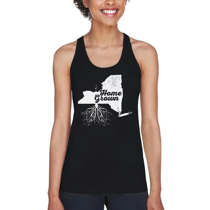 New York Home Grown Roots Ny State Pride Women's Racerback Tank