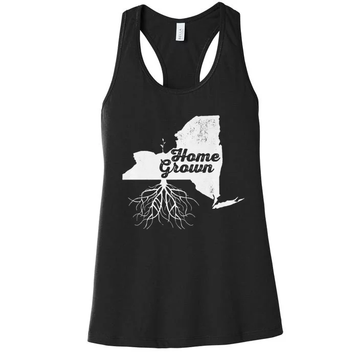 New York Home Grown Roots Ny State Pride Women's Racerback Tank