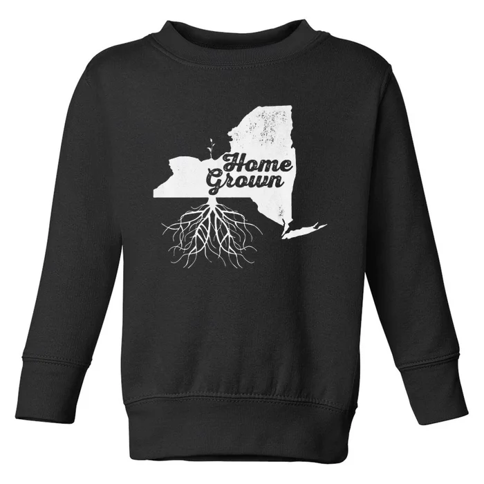 New York Home Grown Roots Ny State Pride Toddler Sweatshirt