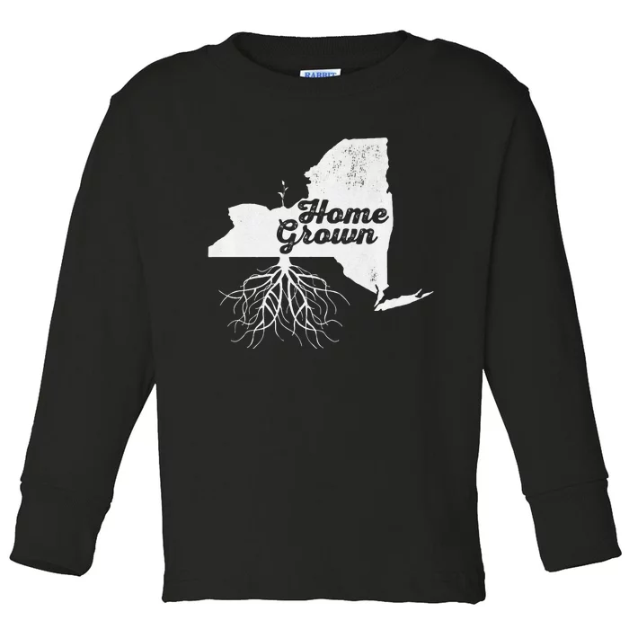 New York Home Grown Roots Ny State Pride Toddler Long Sleeve Shirt