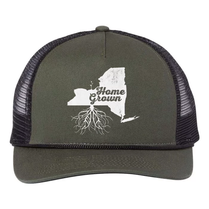 New York Home Grown Roots Ny State Pride Retro Rope Trucker Hat Cap