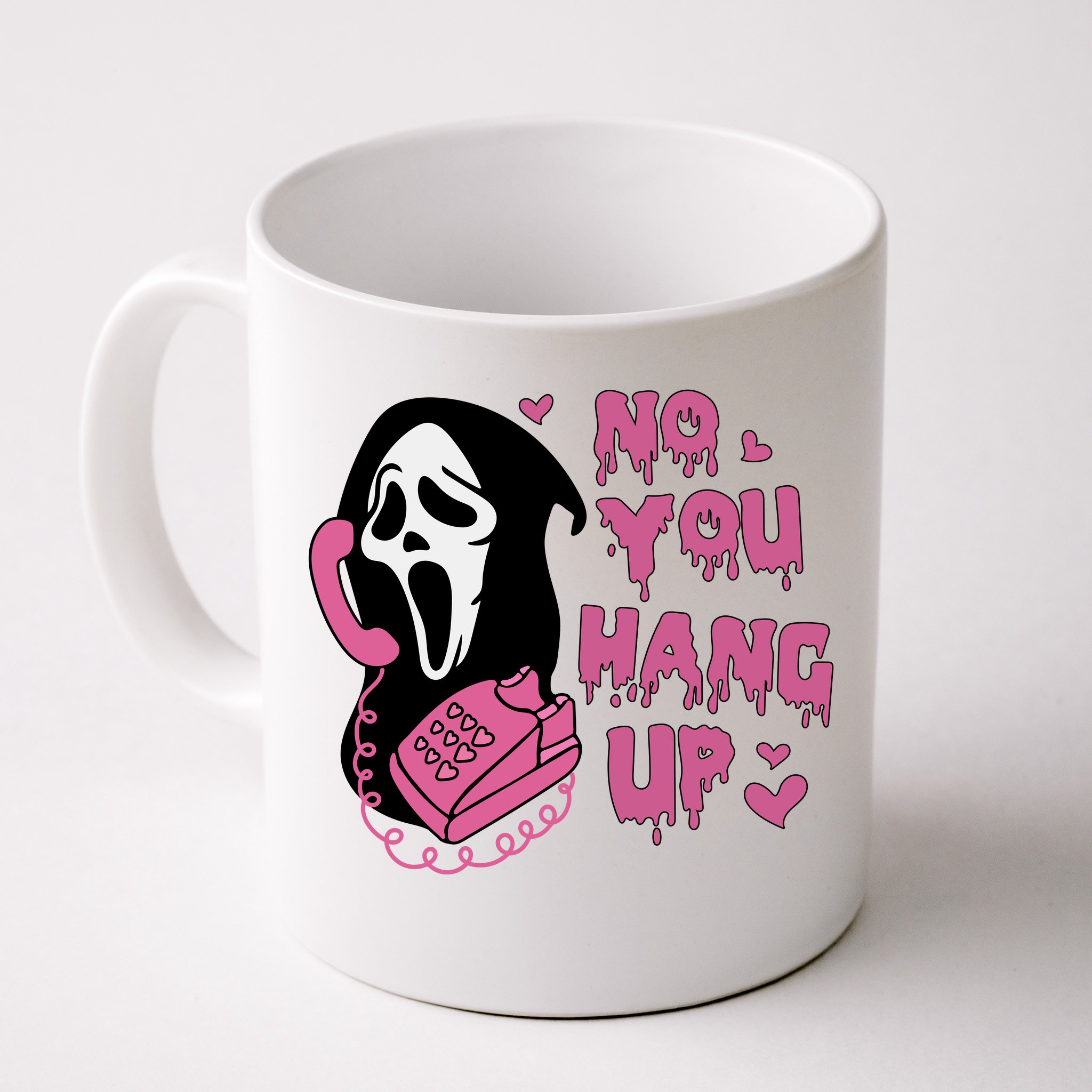 Scream No You Hang up , Ghost Face Glass Libbey Cup 16oz Coffee