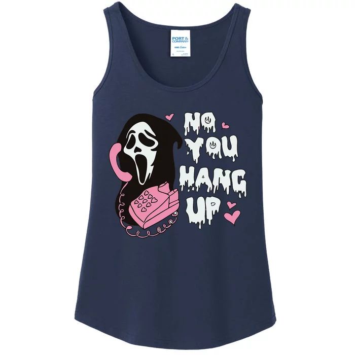 No You Hang Up First. Ghost Halloween Funny Ladies Essential Tank