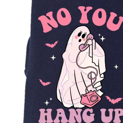 No You Hang Up Spooky Season Retro Halloween Sexy Ghost Girl Doggie 3-End Fleece Hoodie