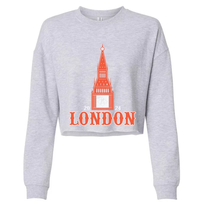 New York London Clock Tower Cropped Pullover Crew