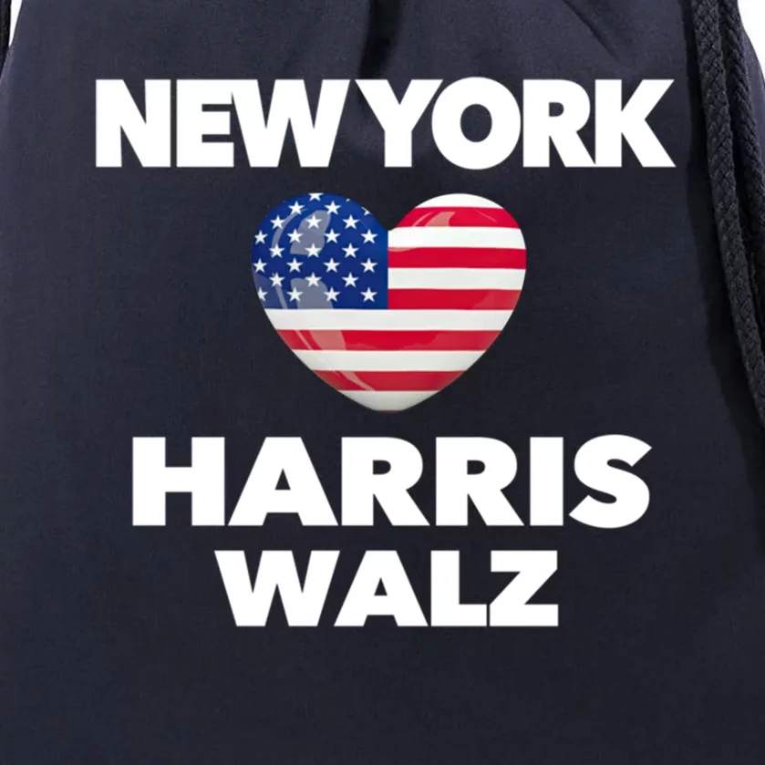 New York Loves Harris Walz America Usa Election Democrat Gift Drawstring Bag