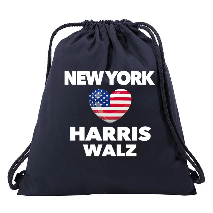 New York Loves Harris Walz America Usa Election Democrat Gift Drawstring Bag