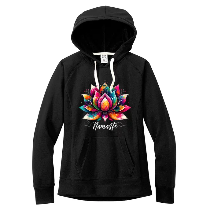 Namaste Yoga Lotus Flower Meditaton Zen Bohemian Women's Fleece Hoodie