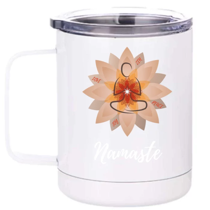 Namaste Yoga Lover Cool Gift Front & Back 12oz Stainless Steel Tumbler Cup