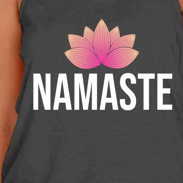 Namaste Yoga Lotus Flower Gift Women's Knotted Racerback Tank