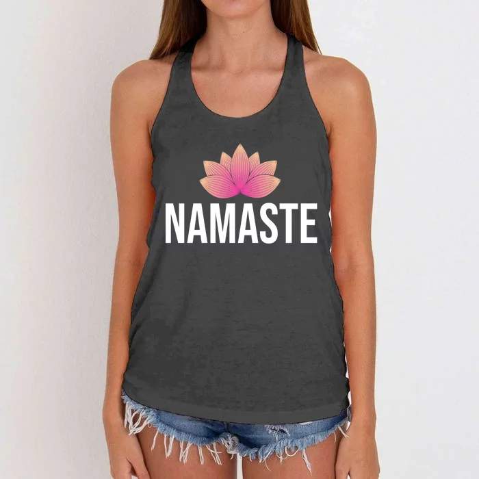 Namaste Yoga Lotus Flower Gift Women's Knotted Racerback Tank