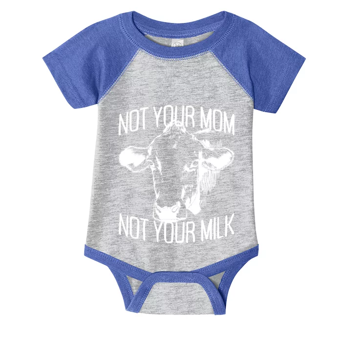 Not Your Mom Not Your Milk Veggie Life Veganism Cow Vegan Meaningful Gift Infant Baby Jersey Bodysuit