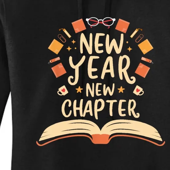 New Year New Chapter Happy New Year 2024 Book Lover Women's Pullover Hoodie