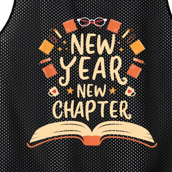 New Year New Chapter Happy New Year 2024 Book Lover Mesh Reversible Basketball Jersey Tank