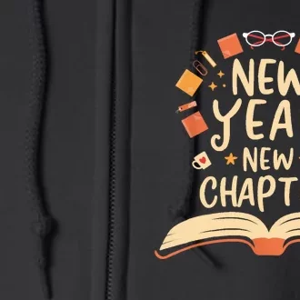 New Year New Chapter Happy New Year 2024 Book Lover Full Zip Hoodie