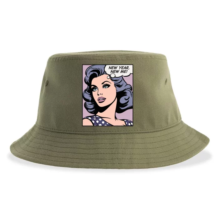 New Year New Me Pop Art Funny Gift Sustainable Bucket Hat