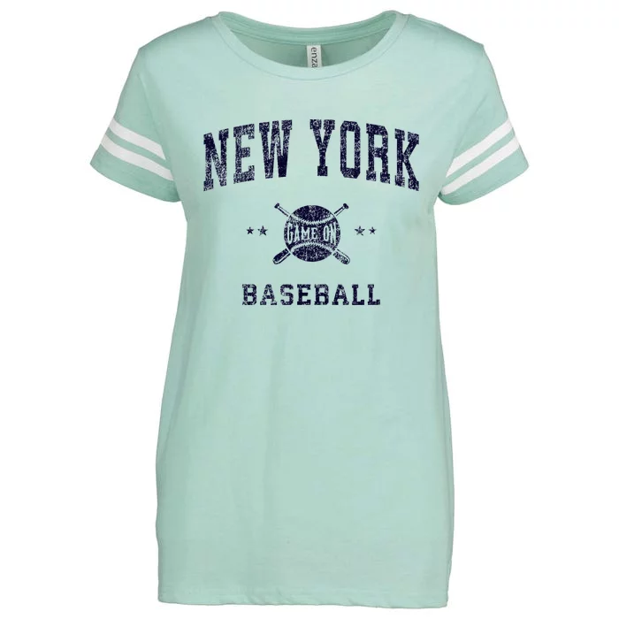 New York Ny Vintage Baseball Throwback Enza Ladies Jersey Football T-Shirt