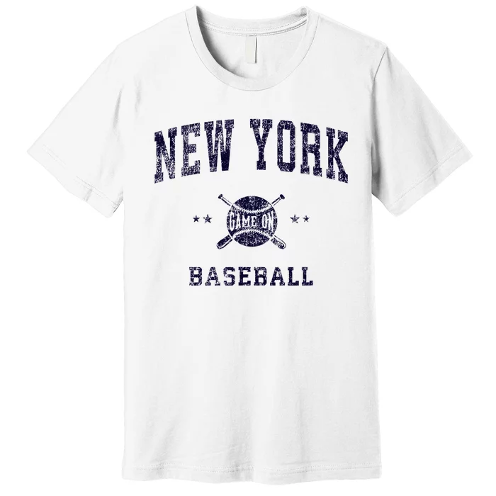 New York Ny Vintage Baseball Throwback Premium T-Shirt