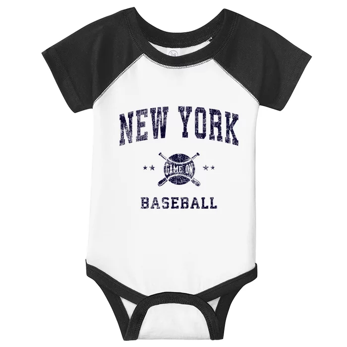 New York Ny Vintage Baseball Throwback Infant Baby Jersey Bodysuit