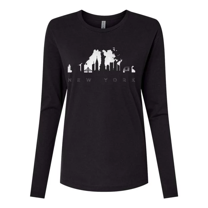 New York Womens Cotton Relaxed Long Sleeve T-Shirt