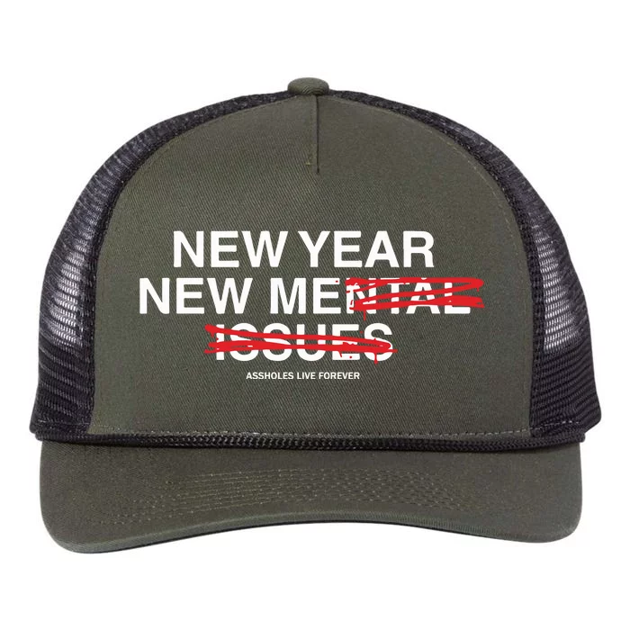 New Year New Me Assholes Live Forever Retro Rope Trucker Hat Cap