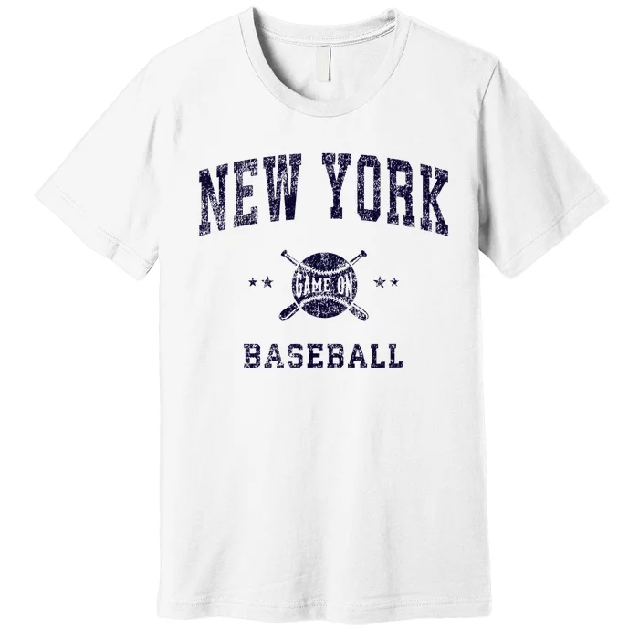 New York Ny Vintage Baseball Throwback Retro Premium T-Shirt