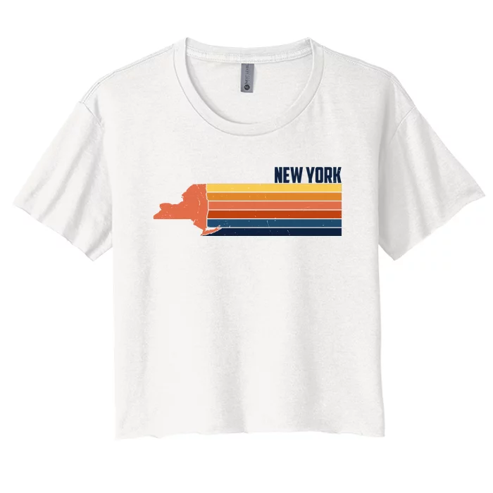 Retro Vintage New York Women's Crop Top Tee