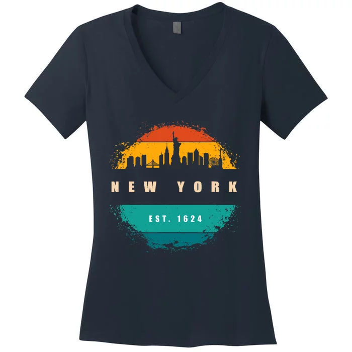 New York Women's V-Neck T-Shirt