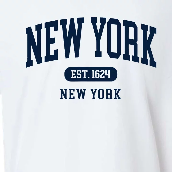 New York Ny 1624 Arched Text Retro Preppy Throwback Sueded Cloud Jersey T-Shirt