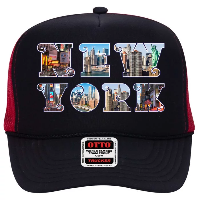 New York High Crown Mesh Trucker Hat