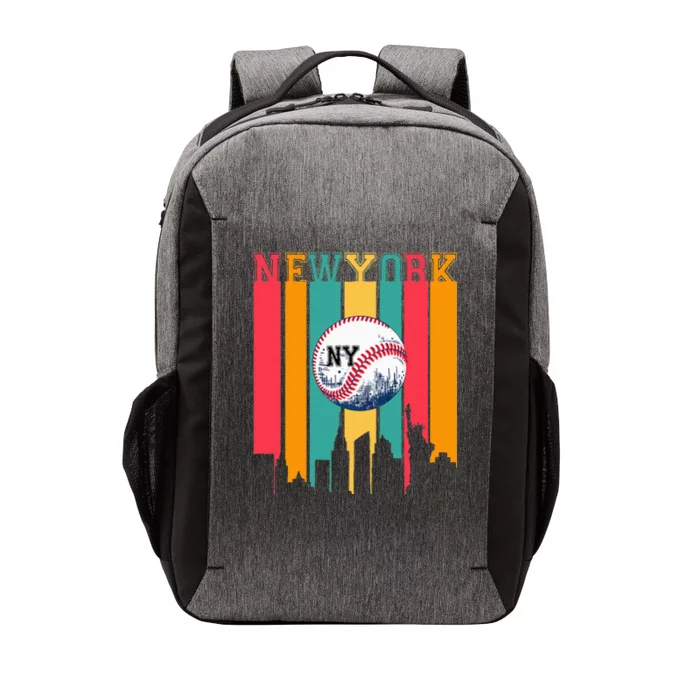 New York NY Skyline Baseball Vintage Retro Met At Gameday Vector Backpack