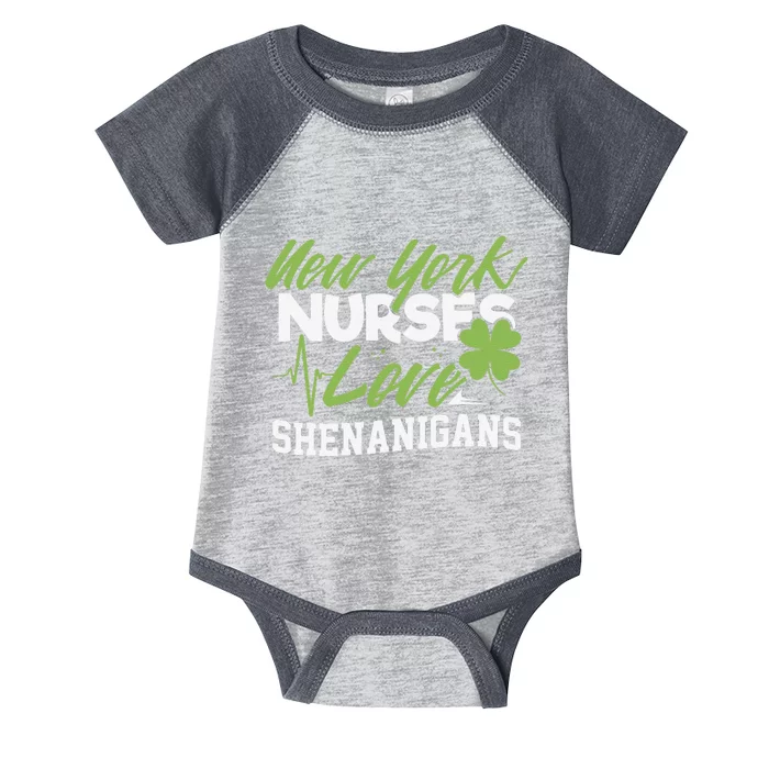 New York Nurses Love Shenanigans St Patricks Day NJ Infant Baby Jersey Bodysuit