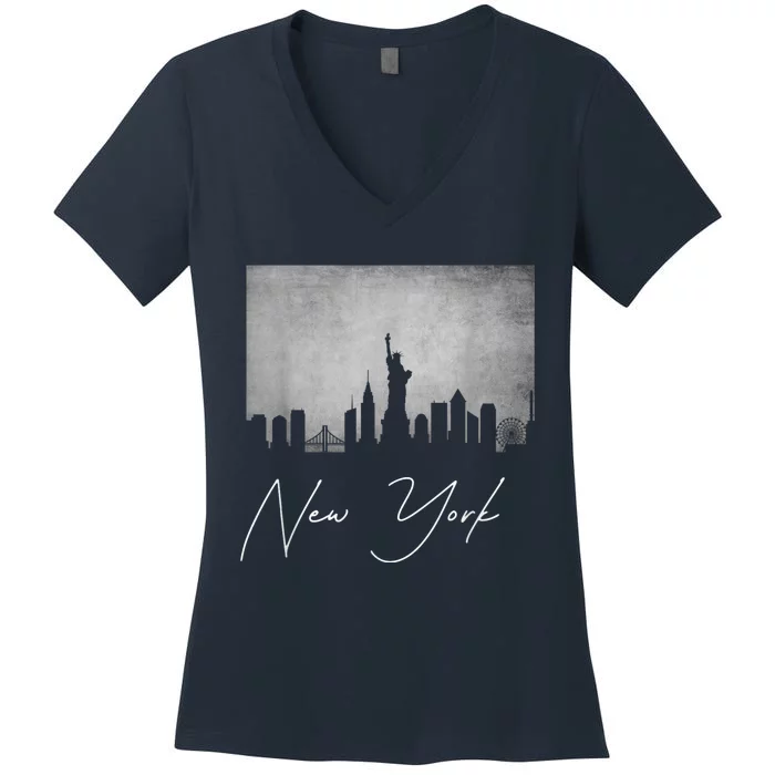 New York Women's V-Neck T-Shirt