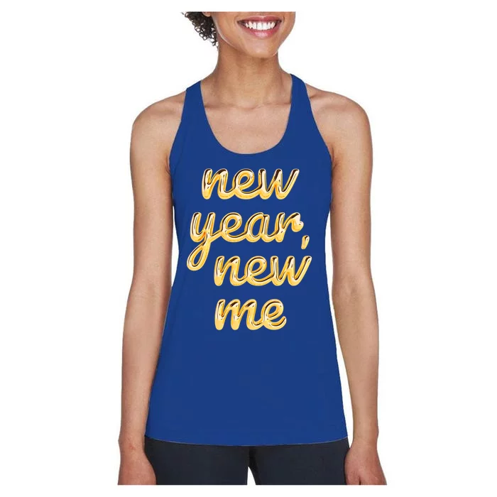 New Year New Me Happy 2024 New Year Resolution Inspirational Cool Gift Women's Racerback Tank