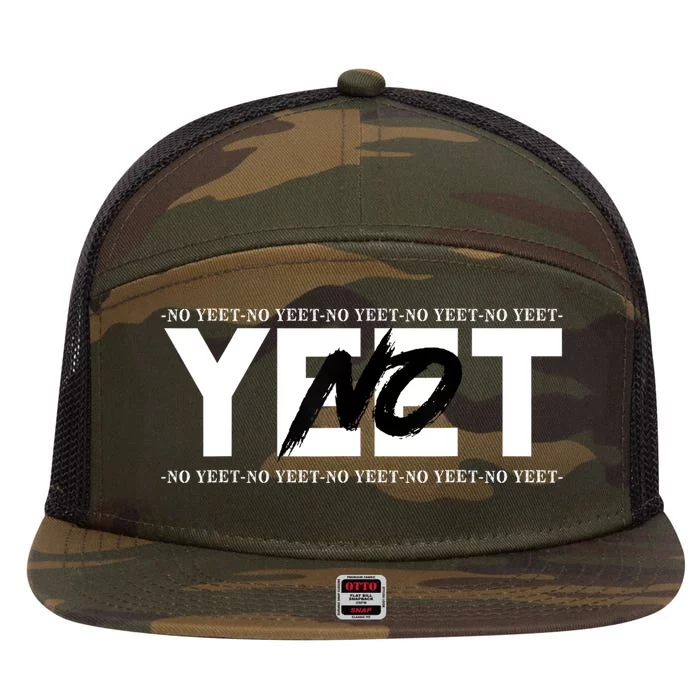 No Yeet 7 Panel Mesh Trucker Snapback Hat