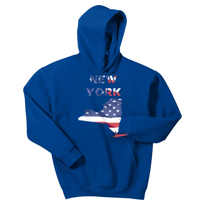 New York Ny United States America Patriotic Usa Flag Pride Funny Gift Kids Hoodie