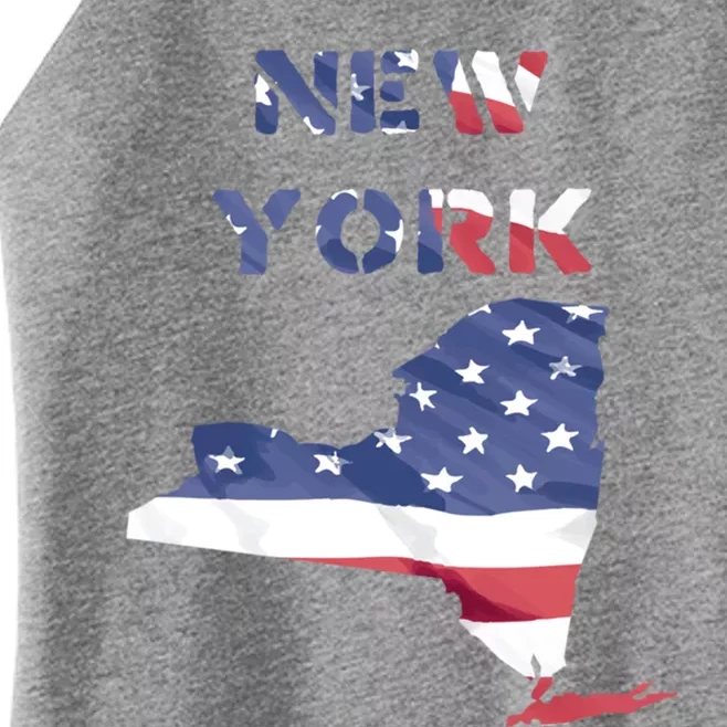 New York Ny United States America Patriotic Usa Flag Pride Funny Gift Women’s Perfect Tri Rocker Tank