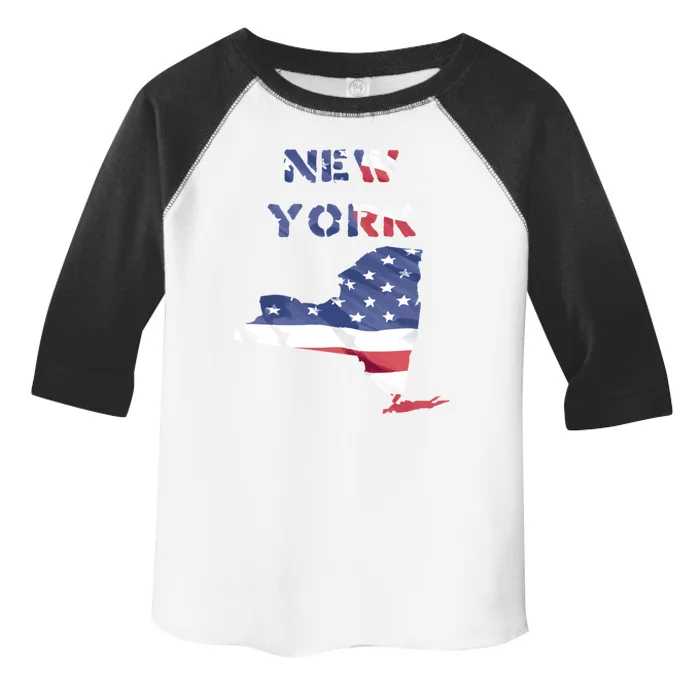 New York Ny United States America Patriotic Usa Flag Pride Funny Gift Toddler Fine Jersey T-Shirt