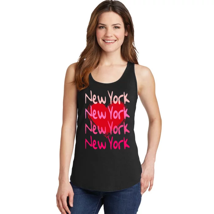 New York NYC NY Heart Ladies Essential Tank