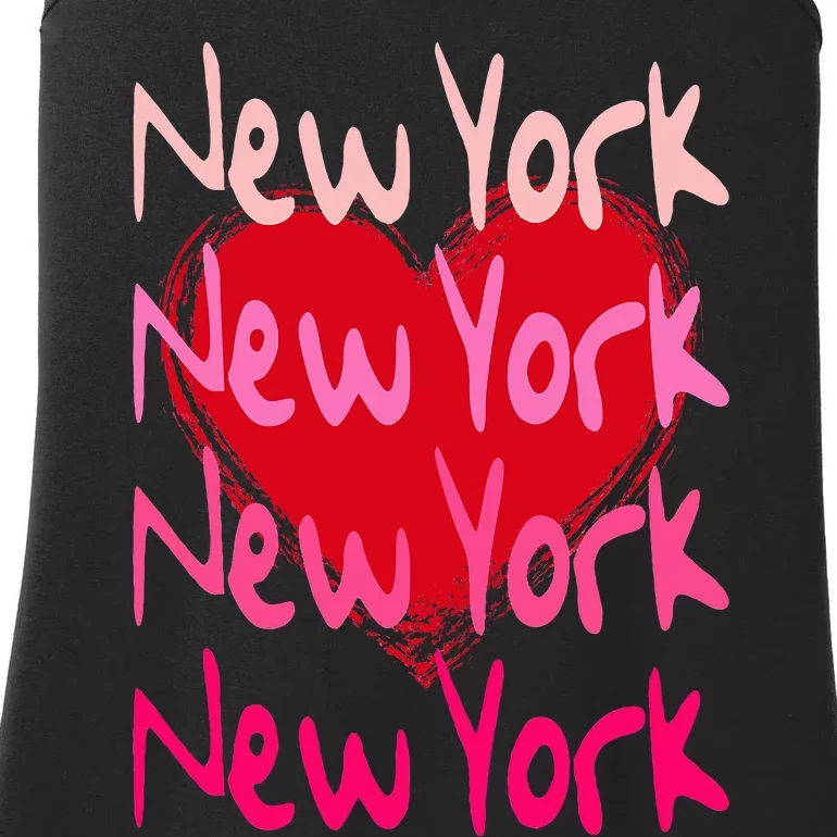 New York NYC NY Heart Ladies Essential Tank