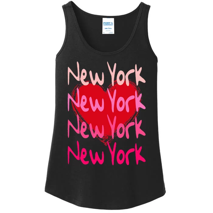 New York NYC NY Heart Ladies Essential Tank