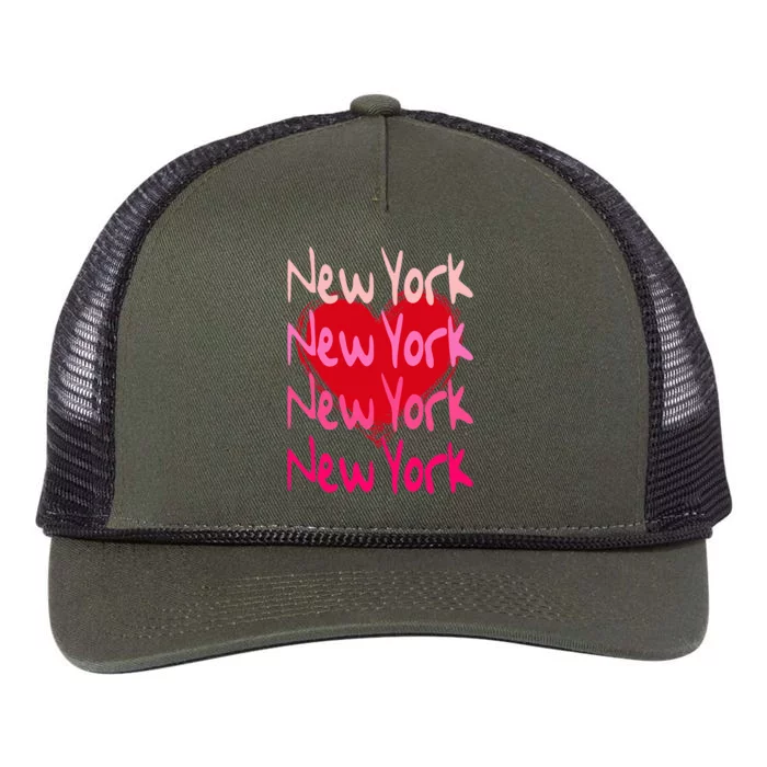 New York NYC NY Heart Retro Rope Trucker Hat Cap