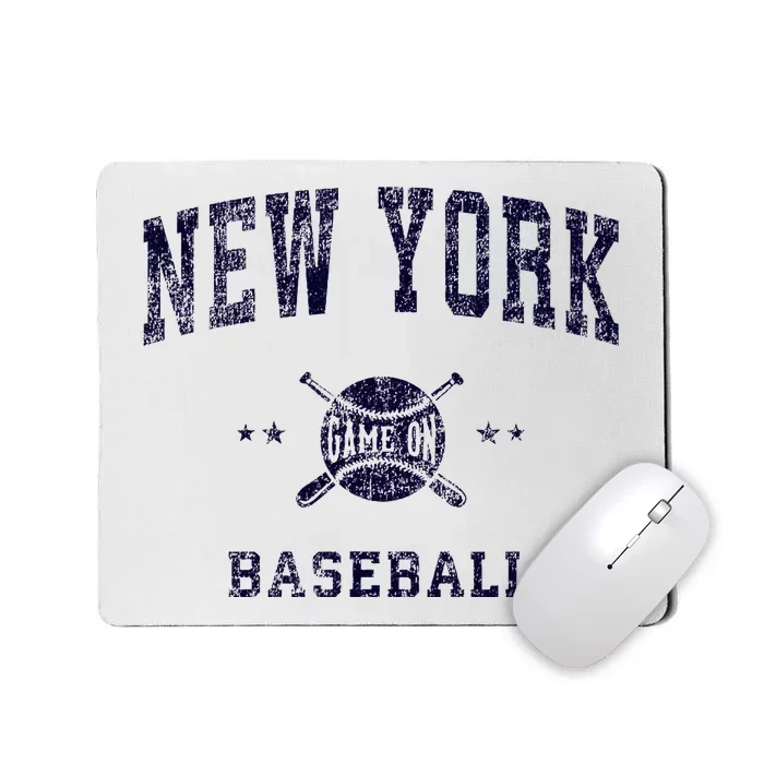 New York Ny Vintage Baseball Throwback Retro Design Mousepad