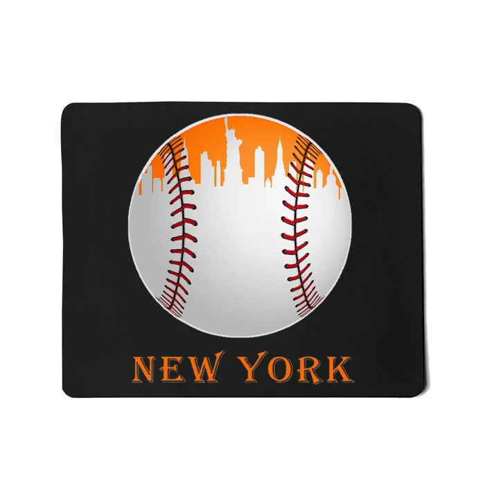 New York NY Skyline Baseball Vintage Met At Gameday Mousepad