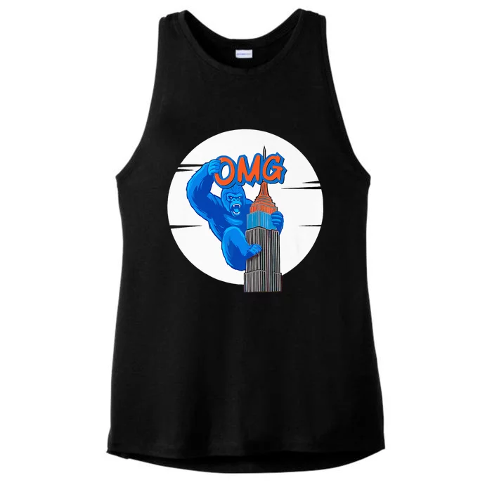 New York Omg Gorilla Top Tower Ladies Tri-Blend Wicking Tank