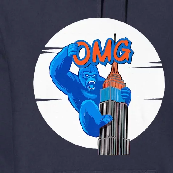 New York Omg Gorilla Top Tower Premium Hoodie