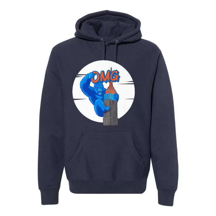 New York Omg Gorilla Top Tower Premium Hoodie